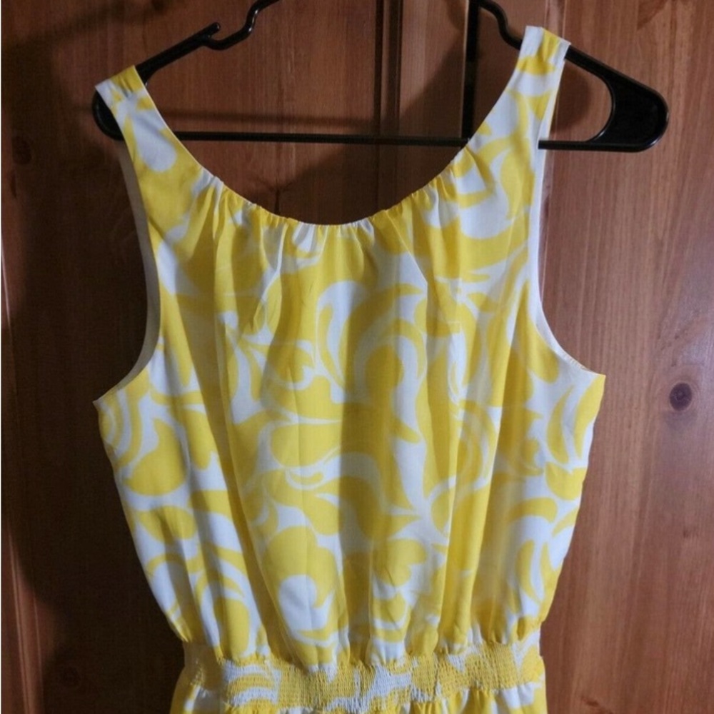 ANN TAYLOR Yellow Sleeveless Maxi DRESS Size 10 - Picture 2 of 3